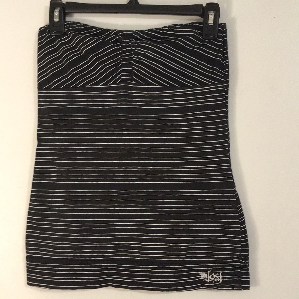 🖤🤍Black/White striped tube top LOST (M) 🤍🖤